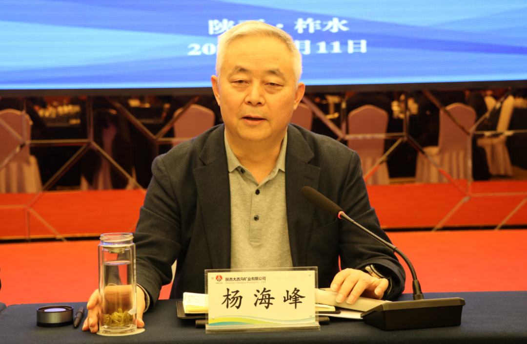 楊海峰與調研陜鋼集團大西溝礦業公司的中國地質調查局、北京上唐集團等單位專家團隊座談